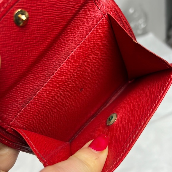 Auth. Louis Vuitton Epi Leather Porte Billes Compact Red Wallet Vintage France - Picture 8 of 17